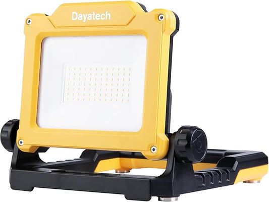 20W 3000LM Cordless LED Work Light, Compatible with Dewalt, Milwaukee and Makita 18-21 V Battery, Foldable Magnetic Base, Flickerless Brightness Dimmable (Light Only/Charger Not Included)