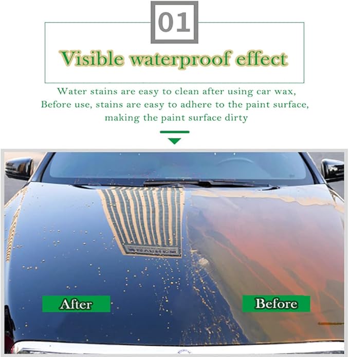 Black Gold Car Wax with Pad Solid Auto Carnauba Cars Care Polish Cleaner Waxing Repair Scratches Ceramics Coating for Black Cars 300g with Free Waxing Sponge, 10.6oz