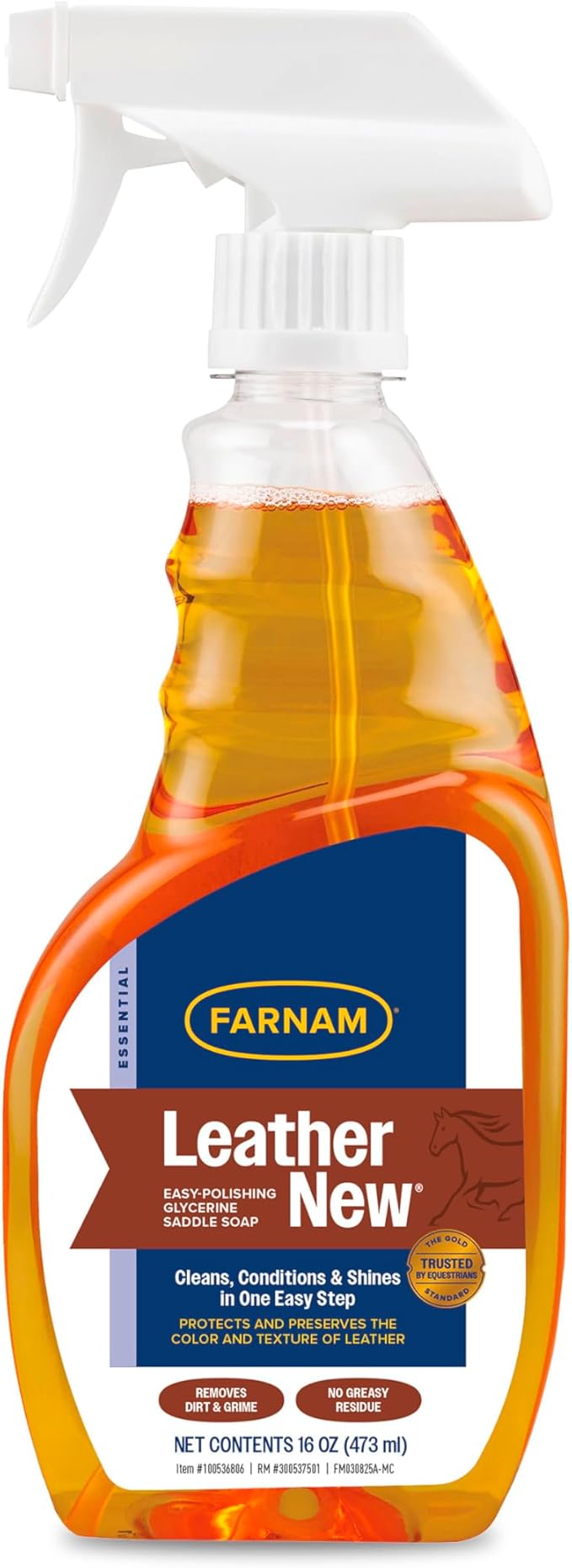 Farnam Leather New Easy-Polishing Glycerine Saddle Soap and Leather Cleaner, 16 oz