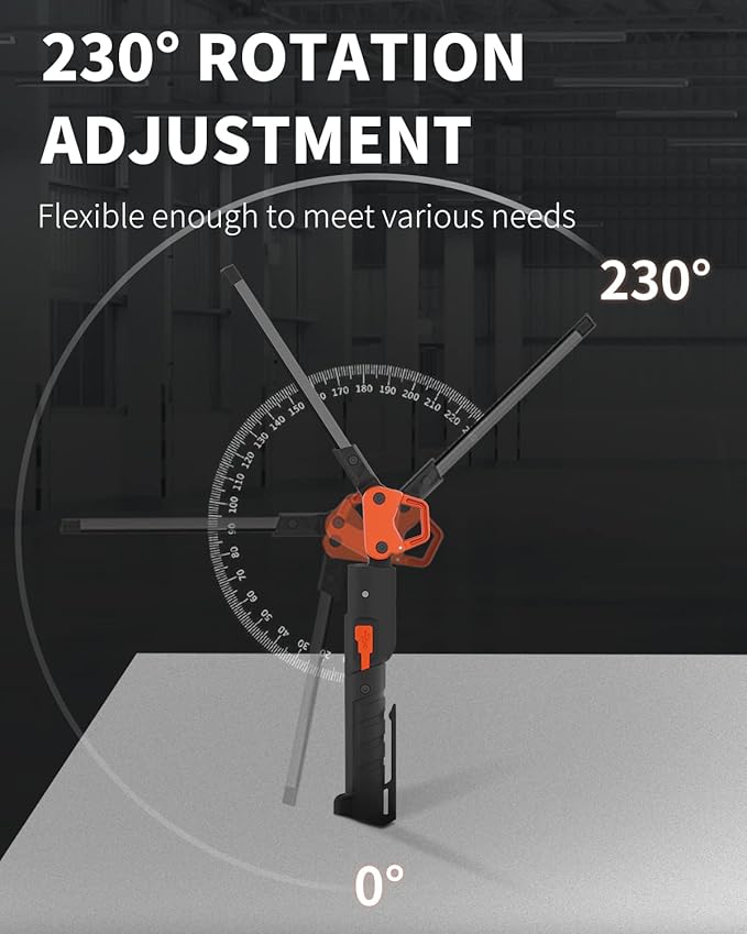 Rechargeable Work Light, 400LM Mechanic Work Light, Magnetic Flashlight with 230° Rotate and Hook Led Work Lights for Car Repairing, Emergency, Grill, Outdoor work (1 Pack)