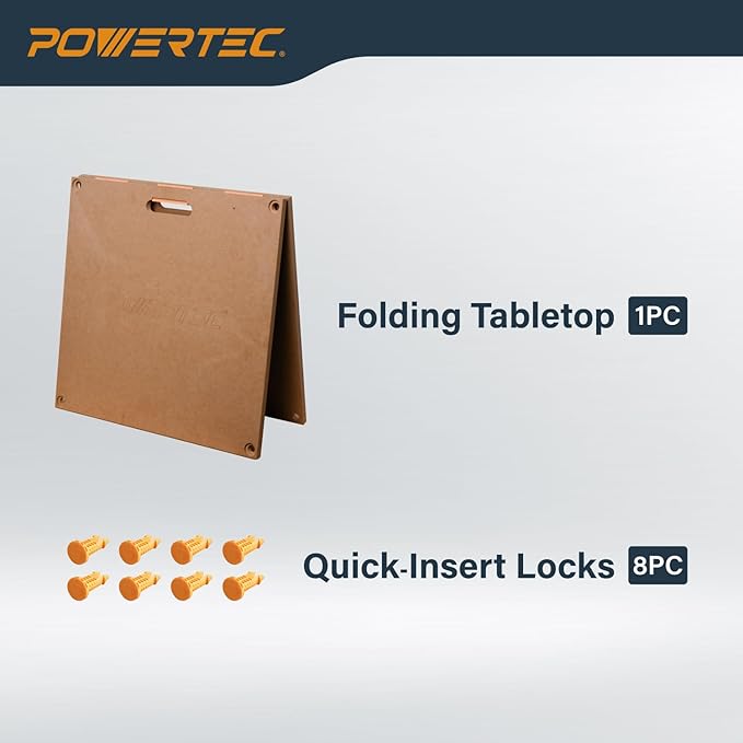 POWERTEC Arachni-Flex 24" x 48" Foldable Workbench Tabletop - Portable Work Surface with Quick-Insert Locks for Arachni Flex Collapsible Workstand, Perfect for Woodworking and DIY Projects (71931)