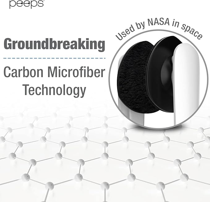 CarbonKlean Peeps Eyeglass Lens Cleaner - Efficient and Durable Carbon Microfiber Technology - Exclusively Used by NASA - 500 Uses (Green, 2 Pack)