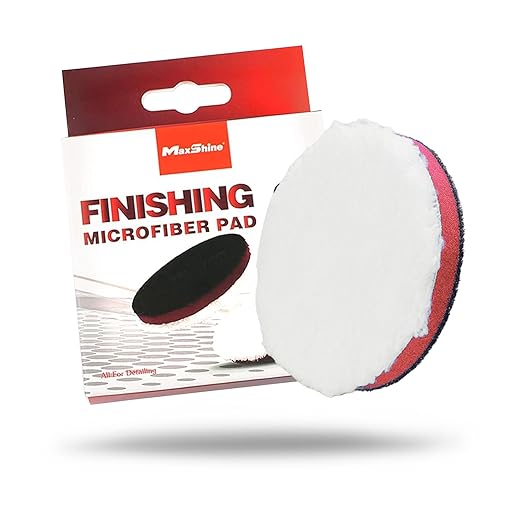 Maxshine 3" Universal Microfiber Polishing Foam Pad for Finishing – Ultra-Soft Microfiber with Hook & Loop – Compatible with DA & Rotary Polishers – Ideal for Final Polishing Steps