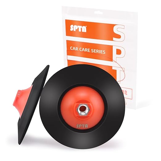 SPTA 2Pcs RO Rotary Flexible Backing Plate, Hoop-and-Loop Face PU Soft Backing Pad Used On Rotary Polisher Sander for Sanding Polishing Buffing Finishing (5/8"-11 Thread, Orange, 6Inch (150mm))