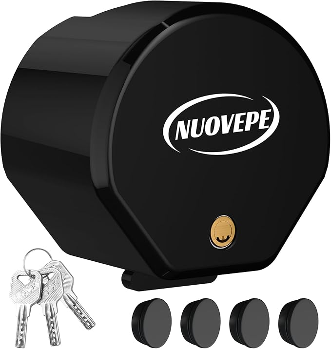 Heavy Duty Anti Theft Trailer Lock, Universal Fit 1-7/8", 2" and 2-5/16" Couplers, Reinforced Solid Steel Tow Lock for Trailer Tongue, Hitch Lock for RV, Cargo, Boat, Camper, Utility (Black)