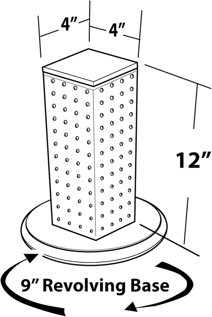 Azar Displays 700220-PNK Pink Pegboard Interlocking Counter Unit 4" x 13" On 9" Diameter Base