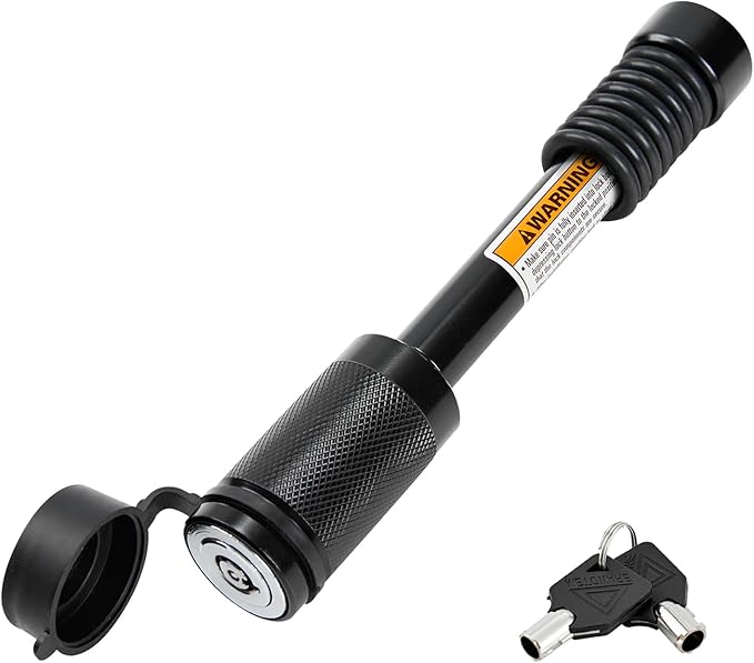 METOWARE Trailer Hitch Lock, Locking Hitch Pin-Fits 2" & 2.5" Receiver with 5/8" Dia 3-1/2" Long Pin,Receiver Lock for Class III IV Hitches, Anti-Theft Trailer Hitch Pin with Anti-Rattle O-Rings,Black