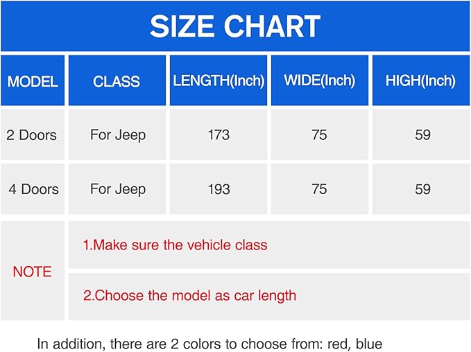 Car Cover Waterproof 4 Door, All Weather for Automobiles, Outdoor Full Exterior Cover Rain Sun UV Snowproof Protection with Zipper Cotton, Mirror Pocket for Jeep Covers Fits JK JL TJ YJ CJ