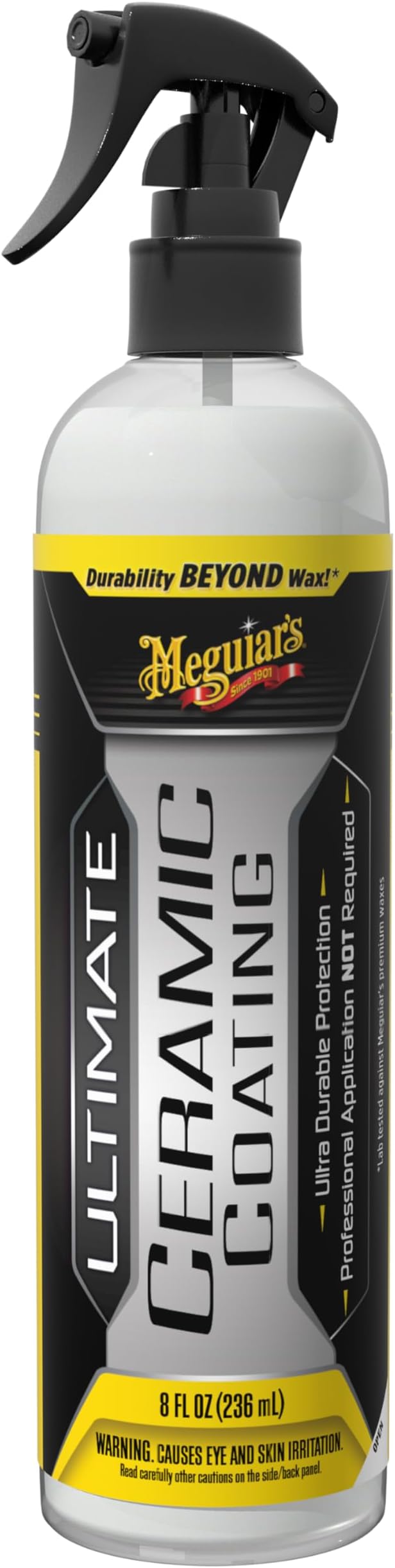 Meguiar's Ultimate Ceramic Coating - Ultra-Durable Cutting-Edge Ceramic Protection with Excellent Water Beading While also increasing gloss, Slickness, and Concealing Minor Paint Defects - 8oz Spray