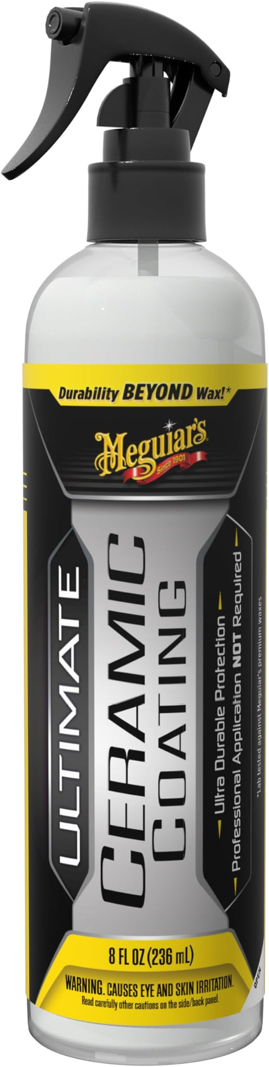 Meguiar's Ultimate Ceramic Coating - Ultra-Durable Cutting-Edge Ceramic Protection with Excellent Water Beading While also increasing gloss, Slickness, and Concealing Minor Paint Defects - 8oz Spray