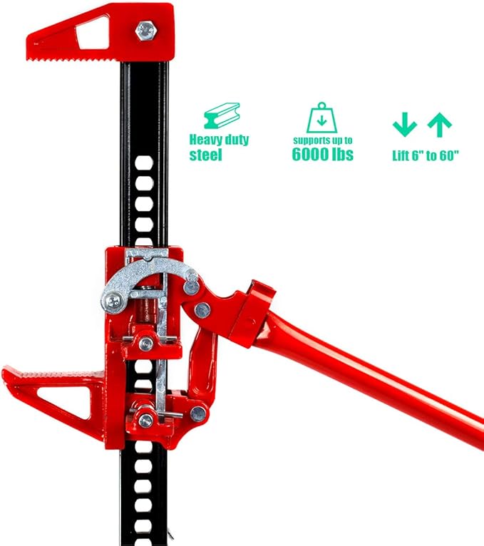 Stark USA Industry 60" Farm Tractor Truck SUV Bumper Jack Ratcheting Style Off Road Farm Jack 3-Ton Capacity Truck Lift Bumper Utility