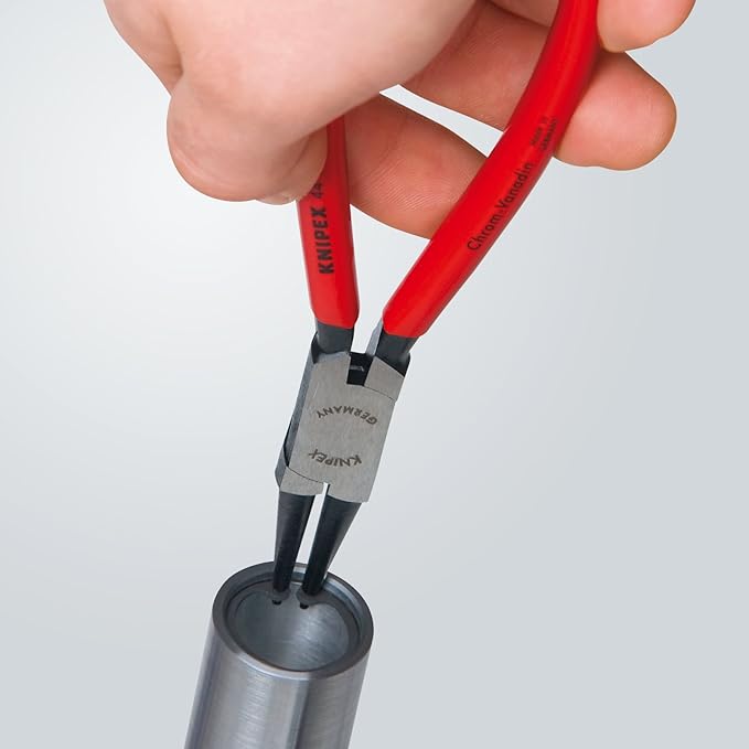 KNIPEX Tools - Circlip Pliers, Internal, Straight, 3/4"-2 23/64" Bore Dia. (4411J2), 7.25