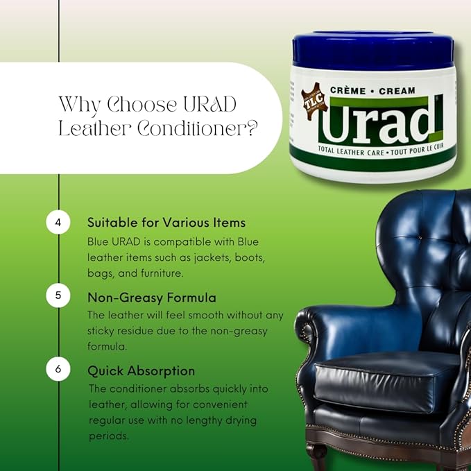 Leather Conditioner 7oz Blue – Premium Conditioning and Color-Reviving Leather Cream for Blue Leather Shoes, Bags, Furniture, and More!