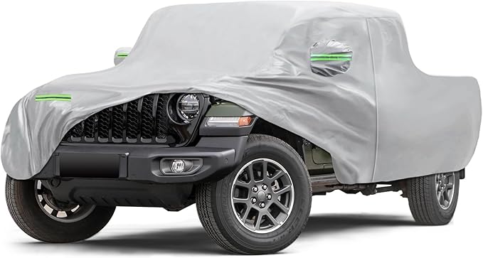 Car Cover Fit for Jeep Gladiator 2020-2026, Migaven Waterproof Full Exterior Cover Sun Rain Protection with Door Zipper and Cotton Lining