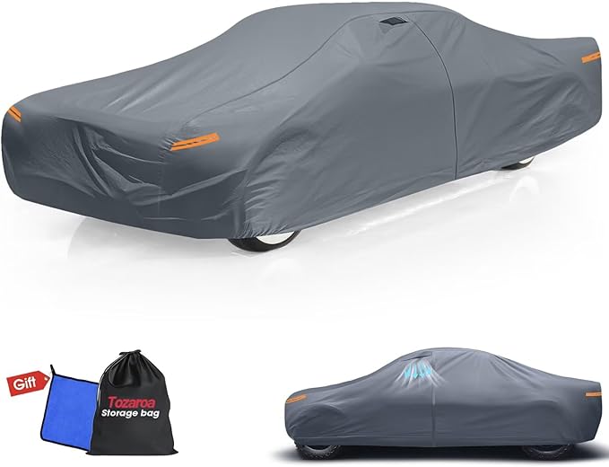 2026 Upgrade Car Cover Waterproof All Weather, Heavy Duty Outdoor Car Cover Universal Fit Sedan Coupe Chevrolet Caprice, Buick Roadmaster/Riviera, Ford Crown Victoria, Cadillac DTS etc.