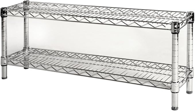 Shelving Inc. 8" d x 36" w Chrome Wire Shelving with 2 Tier Shelves, Weight Capacity 800lbs Per Shelf