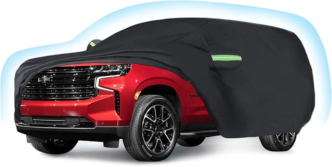 Proadsy Car Cover Compatible with Chevrolet Tahoe 2021-2024 2025 2026 Windproof All Weather Waterproof Sun Rain UV Dust Snow Protection Outdoor Covers