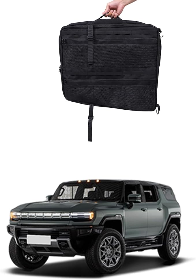 Sunroof Storage Bags for Hummer EV SUV/SUT 2022-2026, Overhead Storage Organizer Cargo, 600D Oxford Overhead Storage Bag/Waterproof/Foldable/Top Sunshade with Hardtop Suction fixing (A)