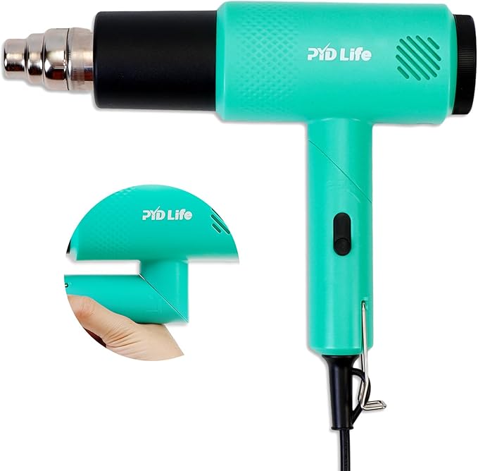 PYD Life Heat Blower Gun for Sublimation Blanks Shrink Wrap Film 110V Hot Air Gun for Shrink Wrap Temperature Control with 2-Temp Settings