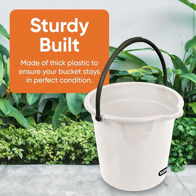Superio 2-Pack Plastic Cleaning Bucket for Home, 2 Gallon Pail for Mopping with Large Spout - Bucket for Floor Mopping, Car Wash - Bowls for Camping, Fishing