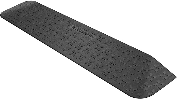 Ruedamann 2" Rise Rubber Threshold Ramp, 42.9" Wide Wheelchair Ramp, 2200 Lbs Capacity, Entry Ramp, Curb Ramp with Non-Slip Surface, for Wheelchairs, Scooter, Power Chairs, Driveways