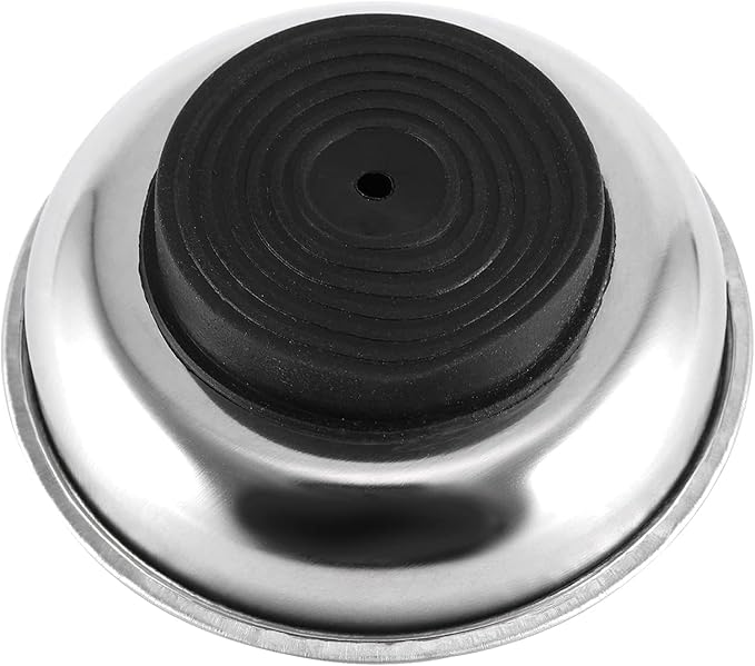 FUNSUEI 8 Packs 6 Inches Magnetic Tray, Stainless Steel Magnetic Bowl, Round Magnetic Parts Tray for Pins, Screws, Bolts, Nuts, Small Parts