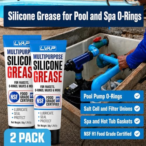 2 Pack - Multi-Purpose Silicone Grease: NSF Food Grade Safe, Waterproof Dielectric Grease, & Premium Silicone Lube for Potable Water & Electrical Systems