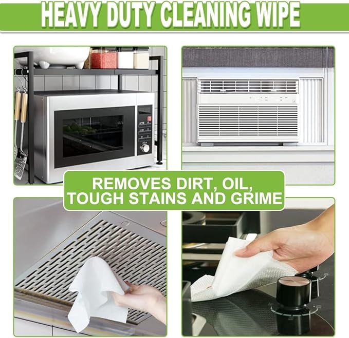 Air Jungles All Purpose Cleaning Wipes for Car and Home 70 Count (Pack of 2), Extra Large 8" x 10" Heavy Duty for Car Interior Vinyl, Kitchen, Bathroom, Countertop, Furniture, Tool - Non-Toxic