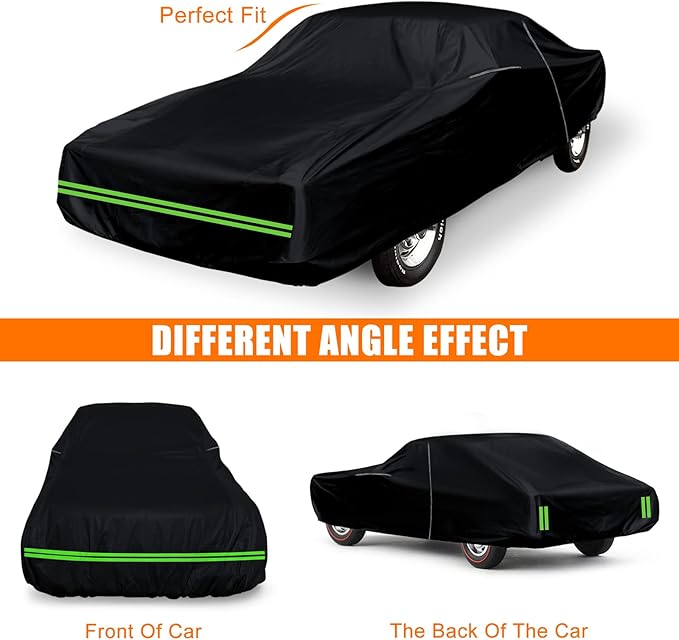 Waterproof Car Cover Replace for 1967-1973 Chevy Camaro, 6 Layers All Weather Car Cover with Zipper Door & Windproof Bands for Snow Rain Dust Hail Protection (1967-1973)