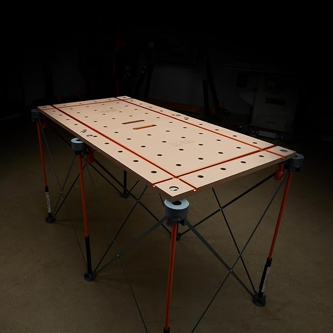Bora Centipede Table Top 2x4 Folding Workbench Top with T-Tracks and 20mm Dog Holes for Accessories - Portable Work Table Tops for Bora Tools Centipede Stand - CK24TM