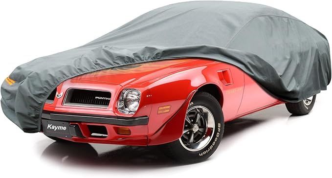 Kayme Heavy Duty Car Cover Custom Fit Pontiac Firebird, Waterproof All Weather for Automobiles,Full Car Cover - Sun, Rain & UV Protection