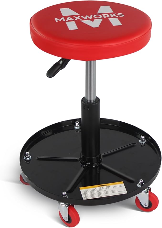 MaxWorks 80771 Pneumatic Roller Seat/Creeper with Adjustable Height - 300 lb Capacity