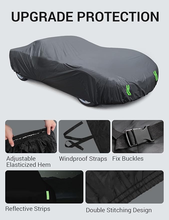 Proadsy 2026 Upgrade Car Cover Compatible with C4 Corvette 1984-1996 Windproof All Weather Waterproof Sun Rain UV Dust Snow Protection Outdoor Covers