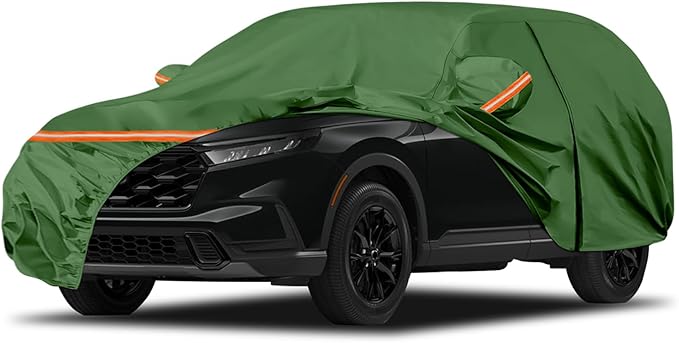 Waterproof Car Covers Replace for 2002-2025 Honda CRV, Multilayer Heavy Duty with Cotton Liner All Weather Custom-fit Car Cover with Zipper Door, Windproof Bands for Snow Rain Dust Protection