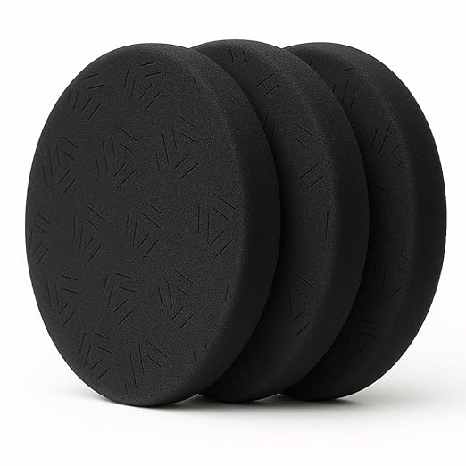 6 Inch Black Polishing Buffing Pads, 3 Pcs Foam Pads for 150mm Backing Plate, Polishing Sponge Pads for Car Buffer Polisher – Compounding, Waxing Pads for RO/DA/GA Car Polisher