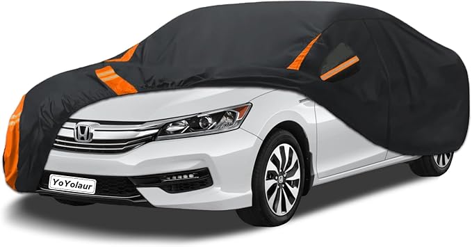 10-Layer Compatible with Honda Accord Car Cover Waterproof All Weather for Automobiles, Outdoor Full Exterior Covers Soft Cotton Lining with Door Zipper, Fit for Sedan/Coupe 2001-2025