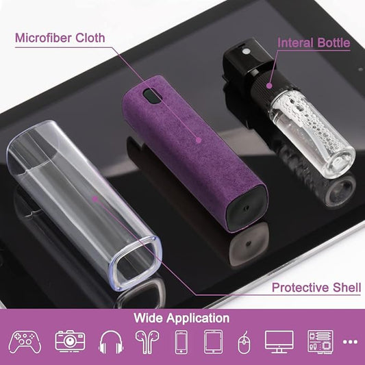 walrfid Screen Cleaner Spray and Wipe, Cleaning Kit for Electronic Smart Phone TV, Laptop, Tablet, PC, Computer Flat Screens, Eyeglasses, Compatible with iPhone iPad MacBook,Purple