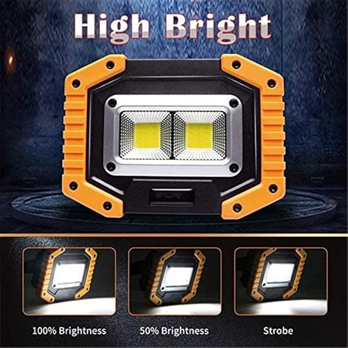 OTYTY LED Work Light Rechargeable, 30W 1500LM Battery Powered Portable Flood Lights with Magnetic Base, 4200mAh Battery for Camping Outdoor Car Repairs Job Site Lighting 2 Pack