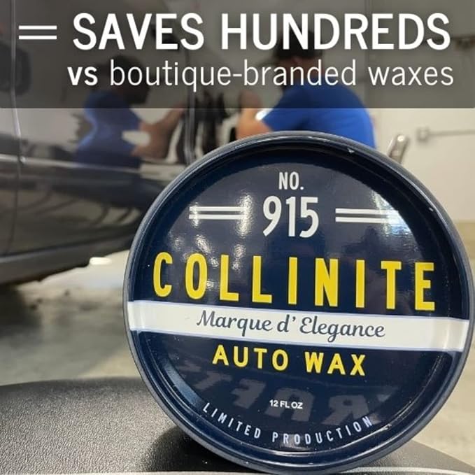 Collinite 915 Marque D Elegance Wax-Premium Carnauba+Polymer Concours Sealant. Show Car-Deep Shine & High Gloss + Durable, Long-Lasting Paint Protection for Cars, Trucks, & Motorcycles (12 fl oz)