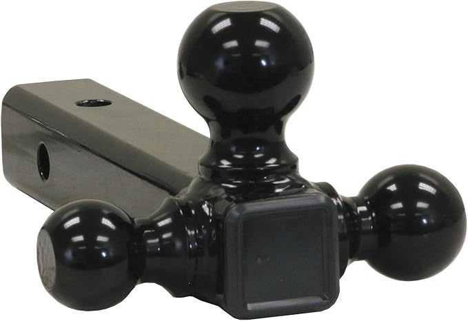 Buyers Products 1802202 Tri-Ball Trailer Hitch Ball Mount, (1-7/8 Inch, 2 Inch, 2-5/16 Inch Hitch Balls), Fits 2 Inch Receiver, 6,000-10,000 lbs. Capacity, Tubular Shank, Black Powder-Coated Finish