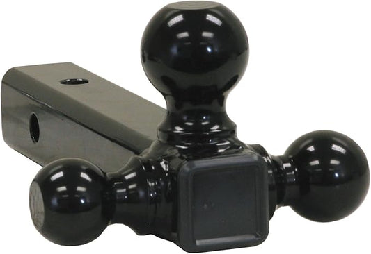 Buyers Products 1802202 Tri-Ball Trailer Hitch Ball Mount, (1-7/8 Inch, 2 Inch, 2-5/16 Inch Hitch Balls), Fits 2 Inch Receiver, 6,000-10,000 lbs. Capacity, Tubular Shank, Black Powder-Coated Finish