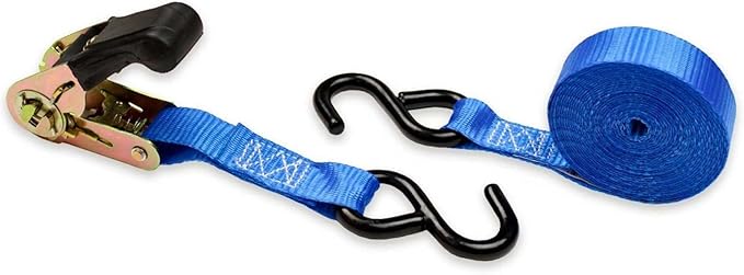 DC Cargo Mall Ratchet Straps & E Track Accessories Kit (12-Piece) - 15 ft Heavy-Duty Straps, E-Track O-Rings 1,000 lbs WLL