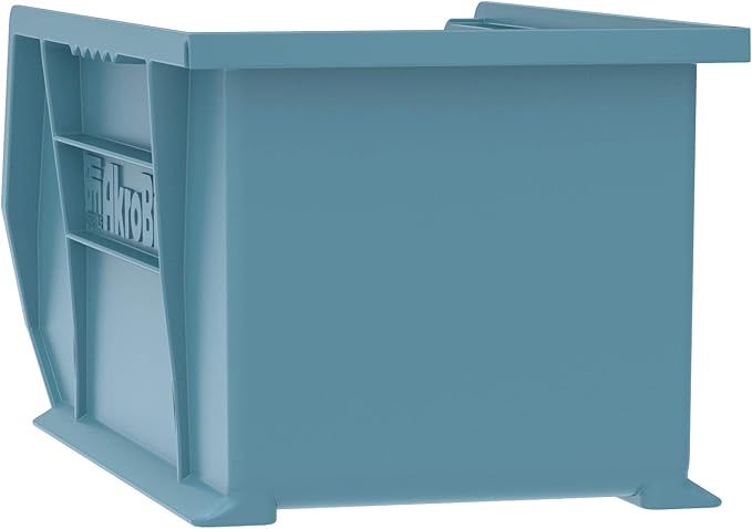 Akro-Mils 30240 AkroBins Plastic Storage Bins, Space-Saving Stackable Bins for Garage, Pantry, Craft Organization, 15-Inch x 8-Inch x 7-Inch, Light Blue, 12-Pack