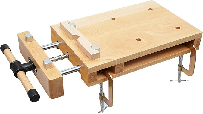 Portable Workbench Hard Woodworking Vise Desktop Work Table Work Bench with G-Type Fixing Clips and Limit Blocks, for Home, Woodworking Studios, Fixed for Processing Wood