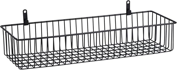 Wetheny Farmhouse Décor Metal Wire Organizer Storage Basket Bin(8 Pack)-Toilet Paper Storage-Organization and Storage for Bedroom, Bathroom, Kitchen Cabinets, Pantry, Laundry Room, Garage (Black)
