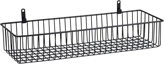 Wetheny Farmhouse Decor Metal Wire Organizer Storage Basket Bin (1 Pack) -Toilet Paper Storage - Organization and Storage for Bathroom, Kitchen Cabinets, Pantry, Closets, Craft Room, Garage (Black)
