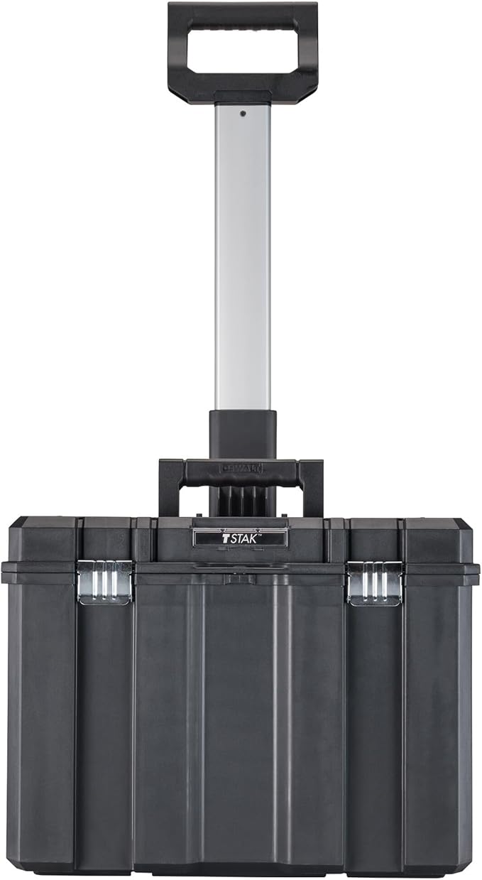 DEWALT Tool Box with Wheels Modular, Large Rolling Tool Box With Telescopic Handle, Portable Carrier Deep Stackable TSTAK Storage (DWST17820)