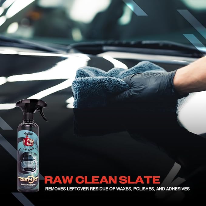 Tinybot Restart - Surface Prep Spray - Adhesive Oil Polish Cleaner Remover -Vinyl Wrap, PPF, Ceramic Coating, Wax Prep -Safe on All Surfaces Paint Window Glass -pH Neutral, Anti-Static -16.9 oz -QTY 2