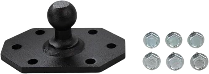 BulletProof Hitches - 1-1/4" Trailer Mounted Sway Control Ball - Replacement Ball Mount Plate for Mounting Sway Control System - Solid Steel, Black Powder Coat, Corrosion Resistant