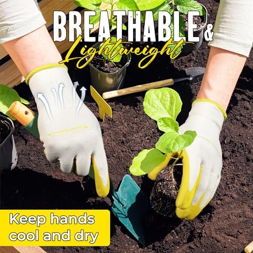 HANDLANDY 2/3/6 Pairs Womens Gardening Gloves, Garden Gloves for Women